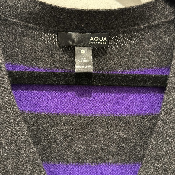 AQUA 100% cashmere cardigan size L - Picture 2 of 4